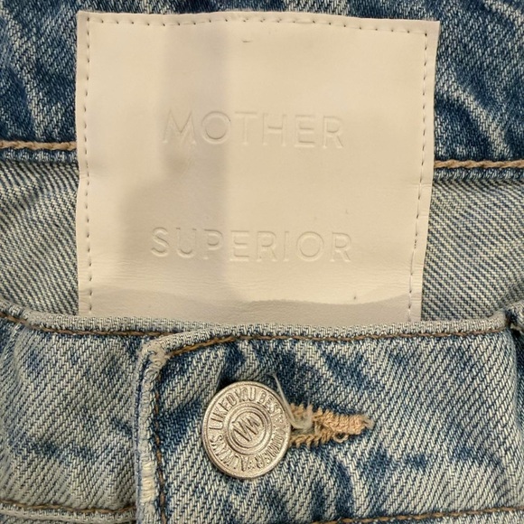 MOTHER The Half Swing Fray Denim Skirt 25” Length SZ 33 (US 16) - Picture 5 of 8